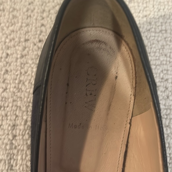 J Crew navy stacked heel shoes- size 11 - Picture 5 of 5